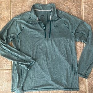LL Bean Men's Performance Teal Quarter-Zip Pullover